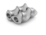 Bimetallic Rubber Extruder Spare Parts Double Screw Barrel For Plastic Filler